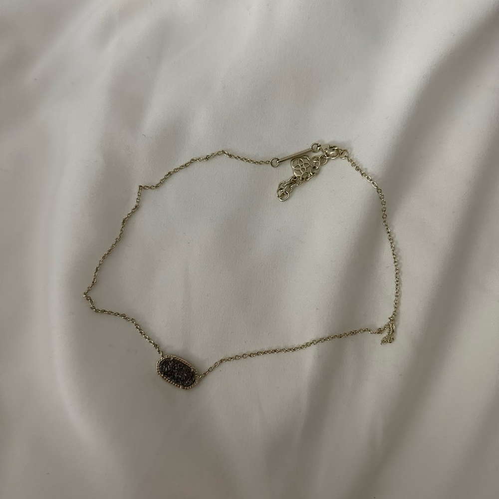 Kendra Scott Necklace Stone Gray Silver